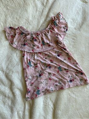 btween Pink Floral Elastic Waist Top